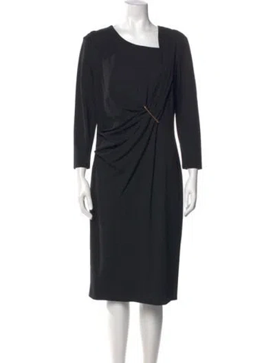 Pre-owned Escada Asymmetrical Midi Length Dress In Blue