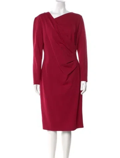 Pre-owned Escada Asymmetrical Midi Length Dress In Red