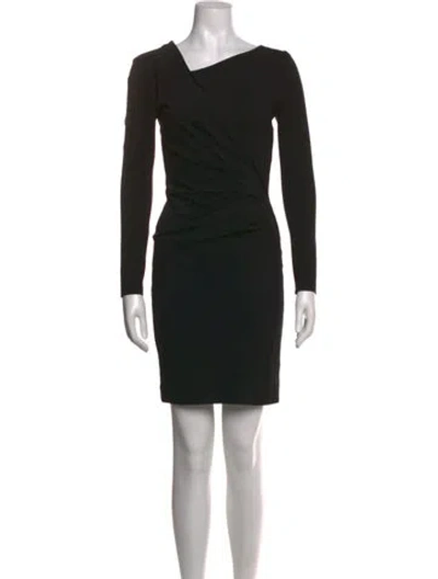 Pre-owned Escada Asymmetrical Mini Dress In Black
