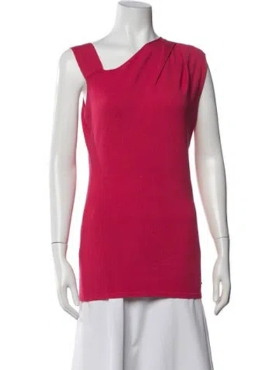 Pre-owned Escada Asymmetrical Sleeveless Top In Pink