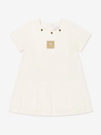 Escada Baby Girls Embroidered Badge Dress In White