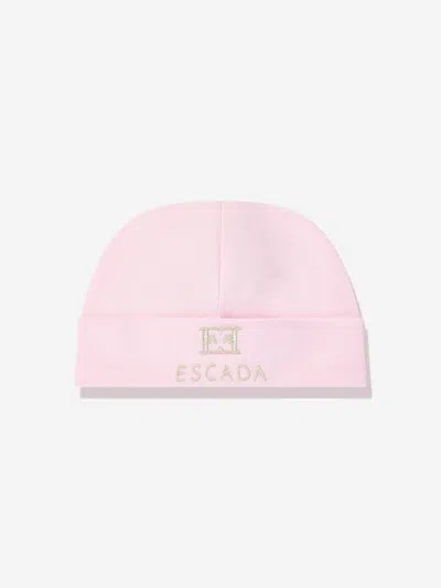 Escada Baby Girls Embroidered Logo Beanie In Pink