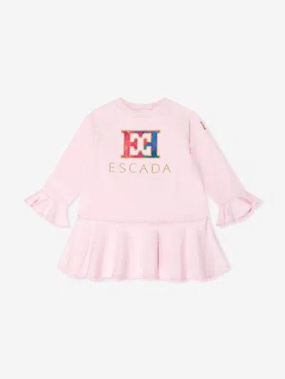 Escada Baby Girls Embroidered Logo Sweater Dress In Pink