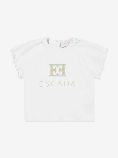 Escada Kids'  Baby Girls Embroidered Logo T-shirt In White