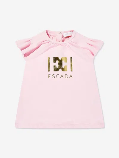Escada Kids'  Baby Girls Logo Print Dress In Pink