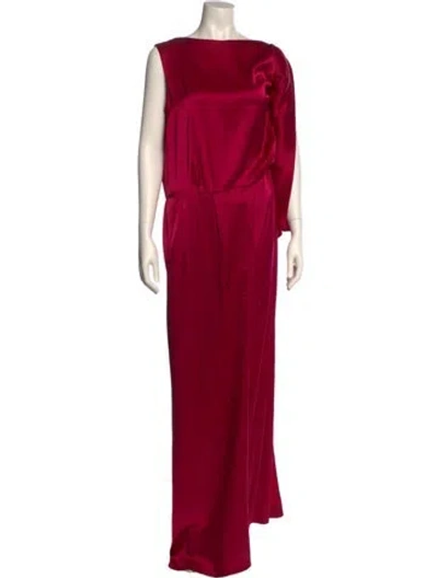 Pre-owned Escada Bateau Neckline Jumpsuit In Red