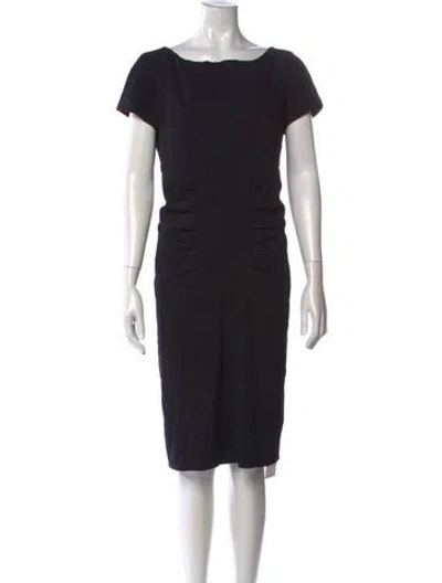 Pre-owned Escada Bateau Neckline Knee-length Dress In Black