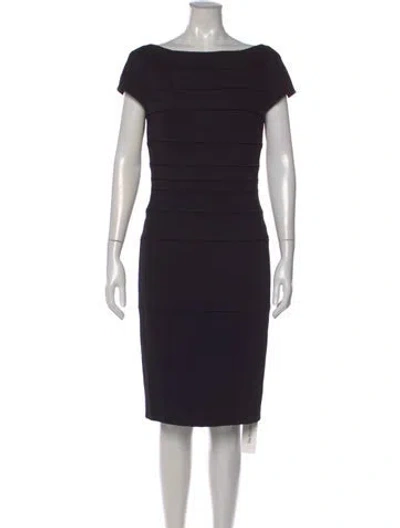 Pre-owned Escada Bateau Neckline Knee-length Dress In Blue