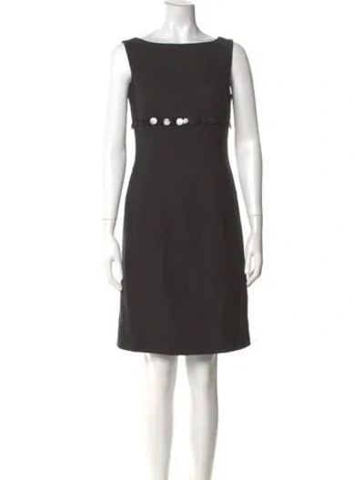 Pre-owned Escada Bateau Neckline Knee-length Dress In Gray