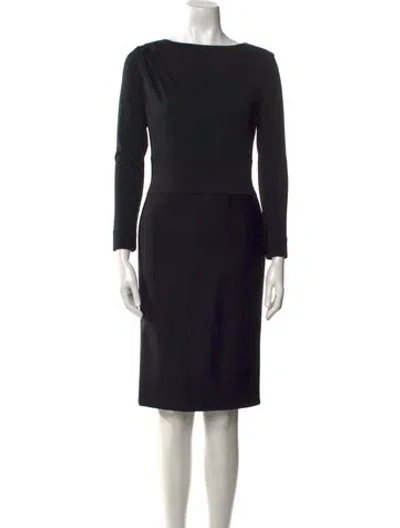 Pre-owned Escada Bateau Neckline Knee-length Dress In Multi