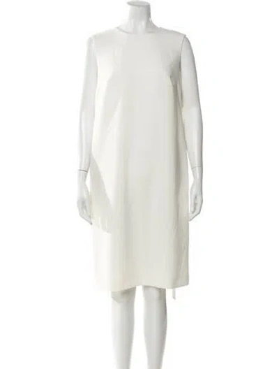 Pre-owned Escada Bateau Neckline Knee-length Dress In Neutral
