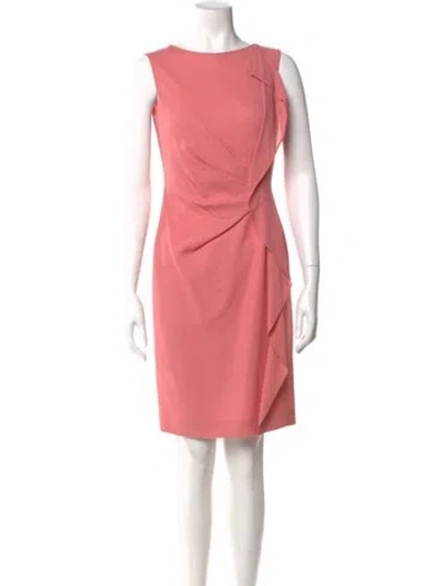Pre-owned Escada Bateau Neckline Knee-length Dress In Pink