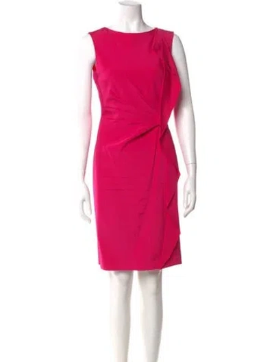 Pre-owned Escada Bateau Neckline Knee-length Dress In Pink