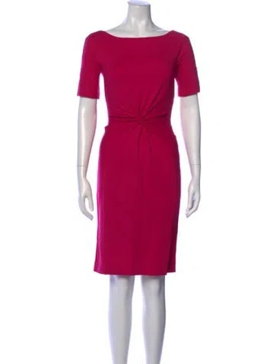 Pre-owned Escada Bateau Neckline Knee-length Dress In Pink