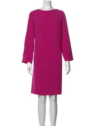 Pre-owned Escada Bateau Neckline Knee-length Dress In Pink