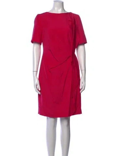 Pre-owned Escada Bateau Neckline Knee-length Dress In Pink