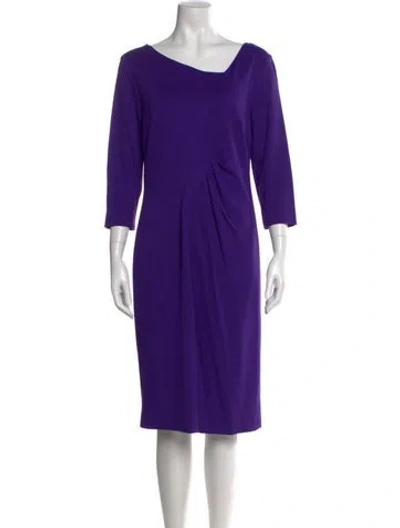 Pre-owned Escada Bateau Neckline Knee-length Dress In Purple