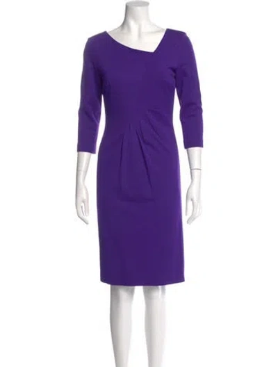Pre-owned Escada Bateau Neckline Knee-length Dress In Purple