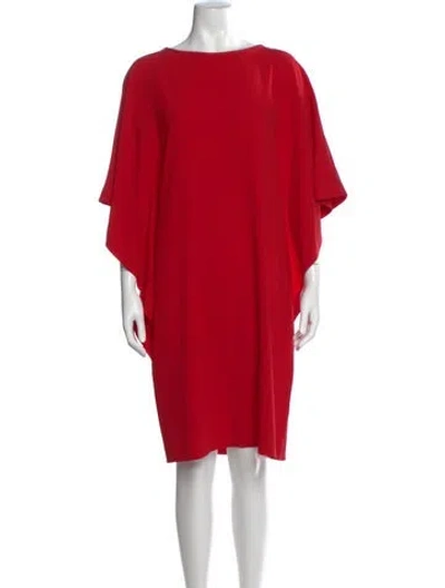 Pre-owned Escada Bateau Neckline Knee-length Dress In Red