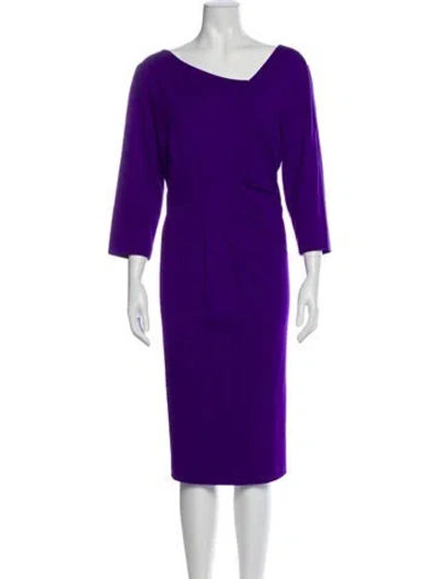 Pre-owned Escada Bateau Neckline Knee-length Dress W/ Tags In Purple