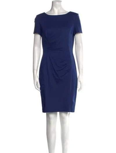 Pre-owned Escada Bateau Neckline Long Dress In Blue