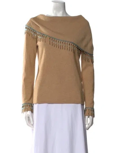 Pre-owned Escada Bateau Neckline Long Sleeve Sweatshirt In Neutral