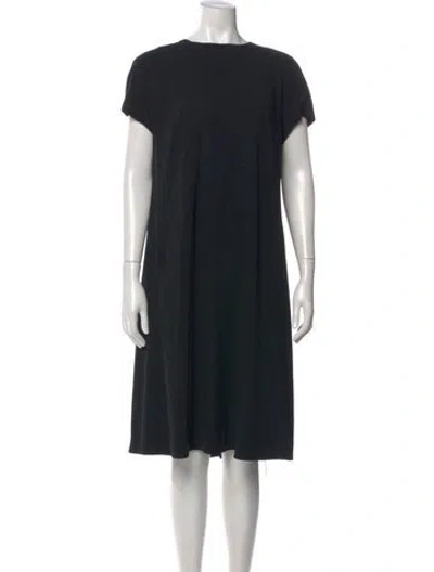 Pre-owned Escada Bateau Neckline Midi Length Dress In Black
