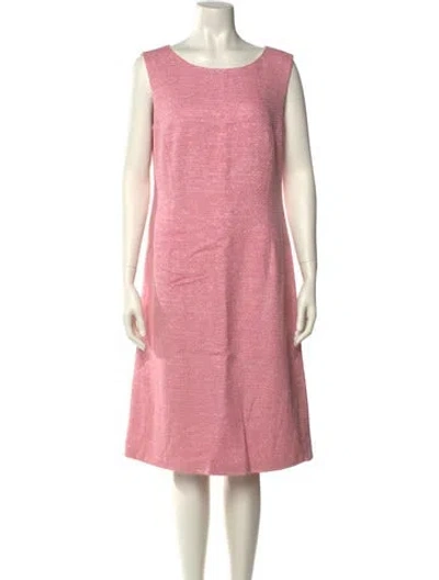 Pre-owned Escada Bateau Neckline Midi Length Dress In Pink