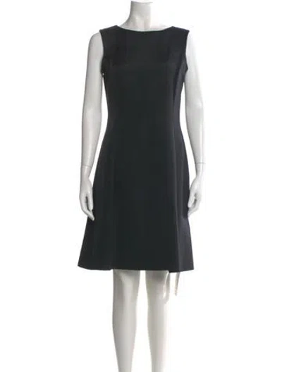 Pre-owned Escada Bateau Neckline Mini Dress In Black