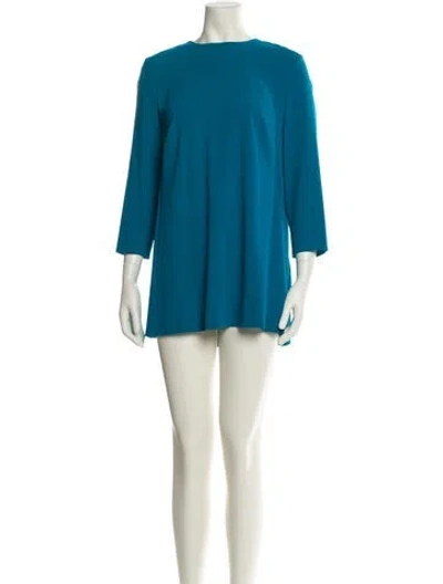 Pre-owned Escada Bateau Neckline Mini Dress In Blue