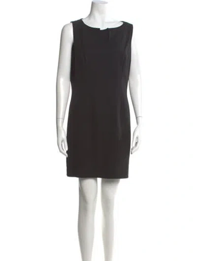 Pre-owned Escada Bateau Neckline Mini Dress In Gray
