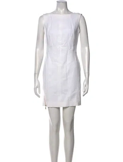 Pre-owned Escada Bateau Neckline Mini Dress In Neutral