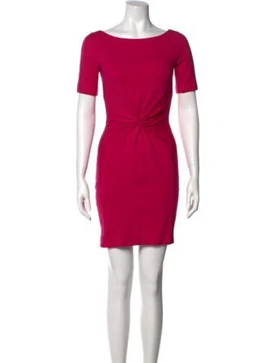 Pre-owned Escada Bateau Neckline Mini Dress In Pink