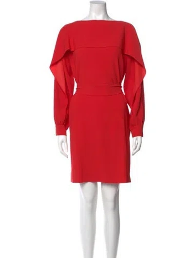 Pre-owned Escada Bateau Neckline Mini Dress In Red