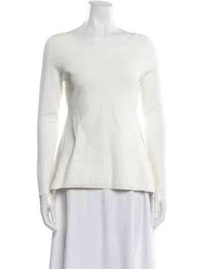 Pre-owned Escada Bateau Neckline Sweater In Neutral