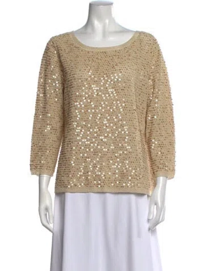 Pre-owned Escada Bateau Neckline Sweater In Neutrals