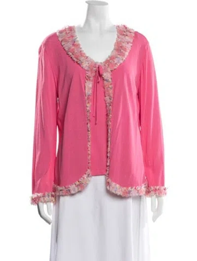 Pre-owned Escada Beaded Accents Set In Pink