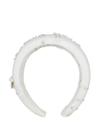 Escada Kids' Beaded Lace Headband In Pattern