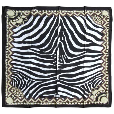 Pre-owned Escada Black & White Zebra Scarf Never Worn 1990s Silk