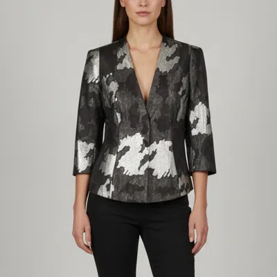 Pre-owned Escada Black Jacquard Fitted Blazer L
