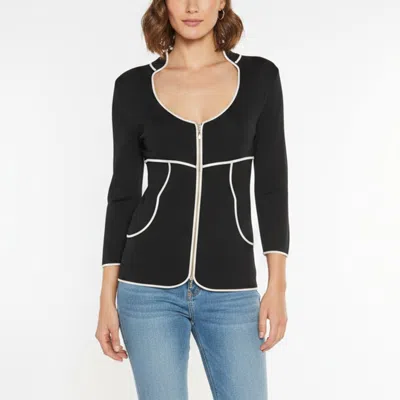Pre-owned Escada Black Jersey Long Sleeve Zip Up Jacket M