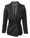 Escada Black Stone Trouser Suit Set In Black Wool In Black