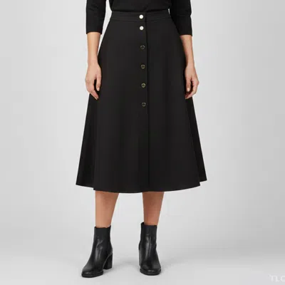 Pre-owned Escada Black Wool Blend A-line Rosara Skirt L