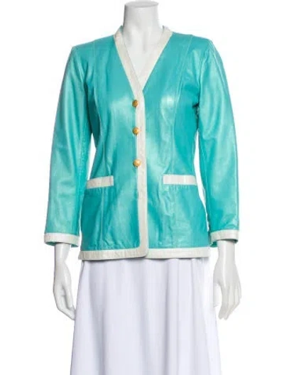 Pre-owned Escada Blazer In Blue/green