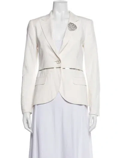 Pre-owned Escada Blazer In White