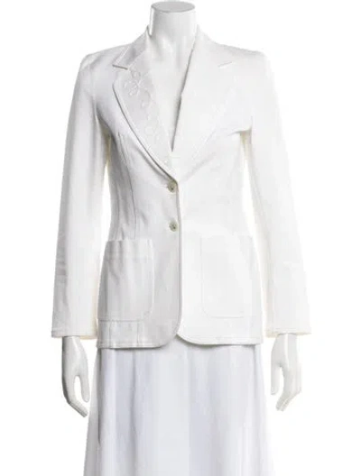 Pre-owned Escada Blazer In White