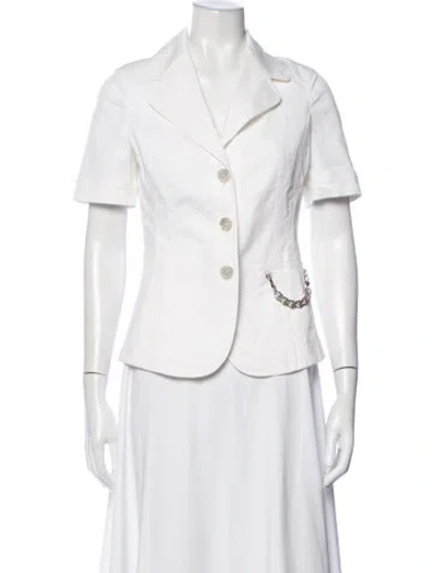 Pre-owned Escada Blazer In White