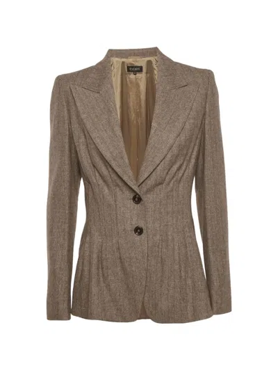 Pre-owned Escada Bonne Fitted Blazer In Brown