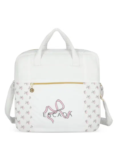 Escada Bow-print Changing Bag In White