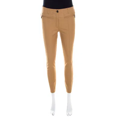 Escada Brass Brown Stretch Denim Zip Detail Tualea Skinny Jeans